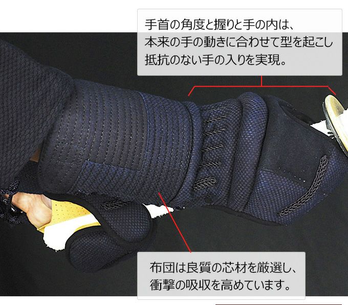 「木鶏」純国産 実戦型ミシン刺紺奴甲手【小手・ﾐｼﾝ刺･機械刺】
