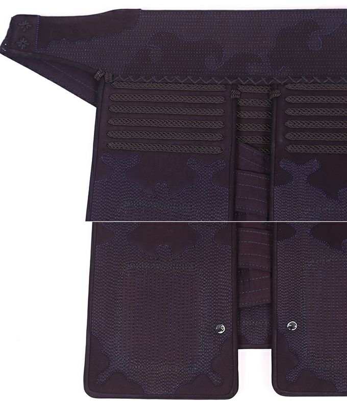 「源心 (げんしん) 」紺鹿革4ミリ機械刺ミシン剣道防具 垂