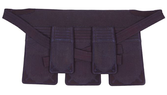 「源心 (げんしん) 」紺鹿革4ミリ機械刺ミシン剣道防具 垂