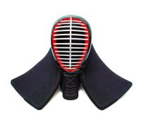 【防具セレクト対象商品】「源龍」3ミリ人工革フィットステッチ防具 面 紫小桜柄【ミシン刺･機械刺・クラリーノ】