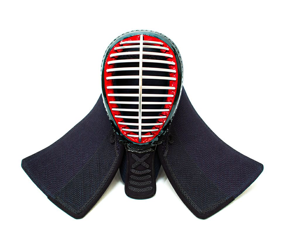 【防具セレクト対象商品】「源龍」3ミリ人工革フィットステッチ防具 面 紫小桜柄【ミシン刺･機械刺・クラリーノ】