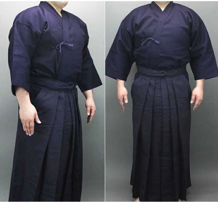 防具一式　袴　道着 色止め紺一重剣道着＋色止7000番剣道袴【剣道着・剣道衣・剣道袴