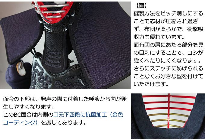 「源叡(げんえい)」6mm織刺 ピッチ具の目刺 剣道防具セット