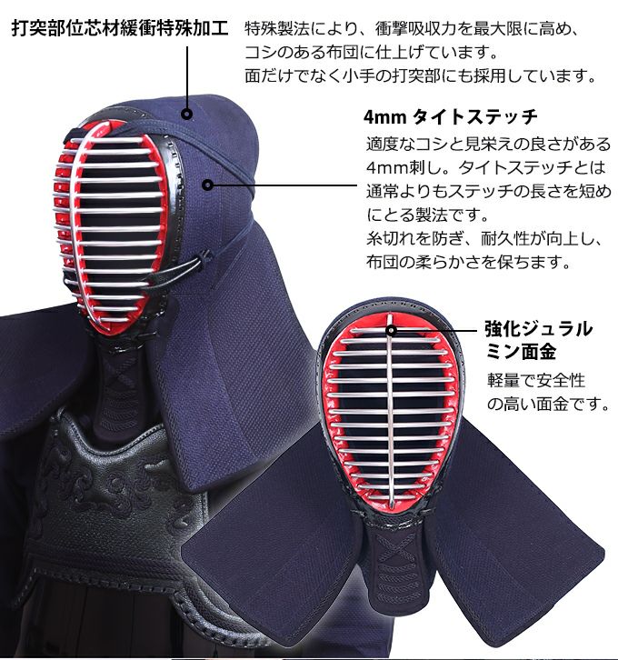 「特練Z シルバー」4mmTS(タイトステッチ)軽量実戦型 剣道防具(面・甲手・垂３点セット)