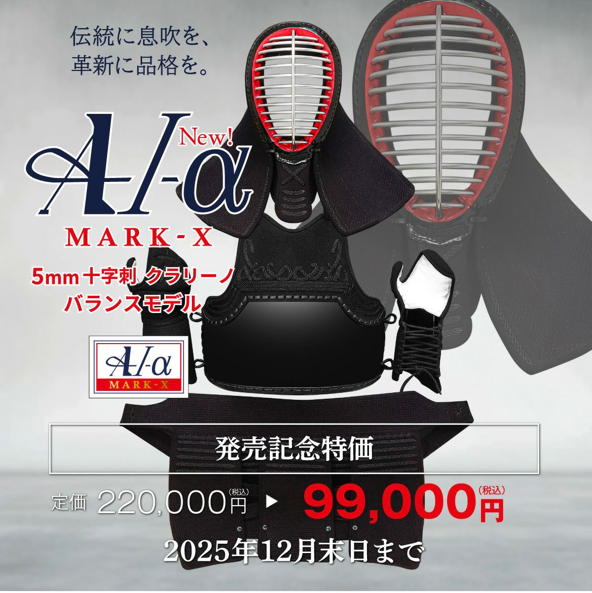 A-1αMarkX 5mmクラリーノ十字刺 剣道防具セット